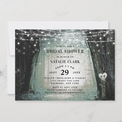 Evermore  Enchanted Forest Moss Bridal Shower Invitation