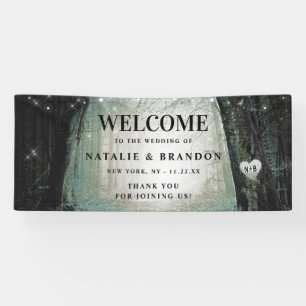 Evermore Enchanted Forest Moss Wedding Welcome Banner