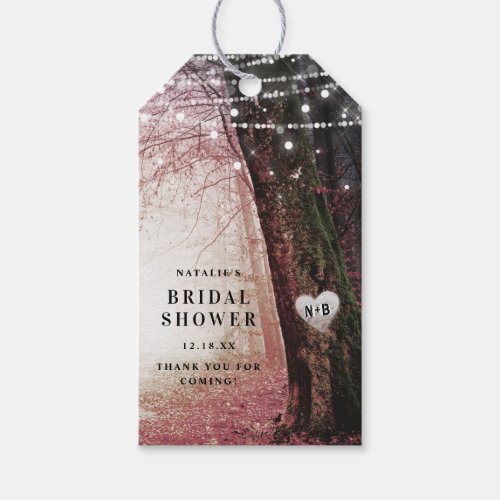 Evermore  Enchanted Forest  Pink Bridal Shower Gift Tags