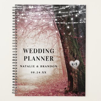 Evermore | Enchanted Forest Pink Wedding Plans Planner by GraphicBrat at Zazzle