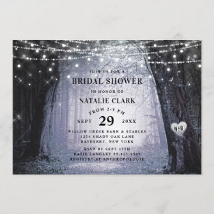 Evermore Enchanted Forest Purple Bridal Shower Invitation