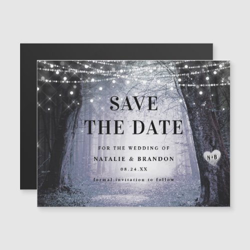 Evermore  Enchanted Forest Purple Save the Date Magnetic Invitation