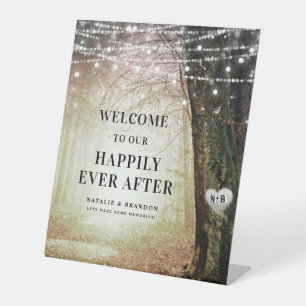 Evermore Enchanted Forest Reception Welcome Pedestal Sign