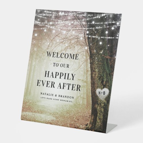 Evermore  Enchanted Forest  Reception Welcome Pedestal Sign