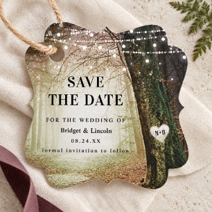 Evermore Enchanted Forest Save The Date with Photo Favor Tags