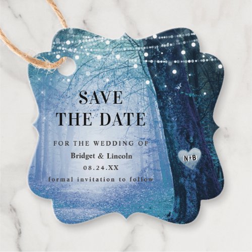 Evermore Enchanted Forest Save The Date with Photo Favor Tags