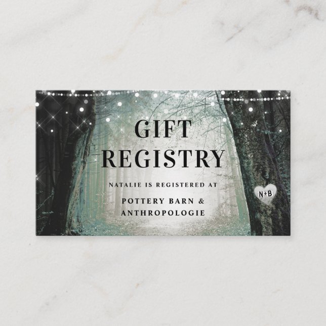 Evermore | Enchanted Forest Shower Gift Registry Enclosure Card (Front)
