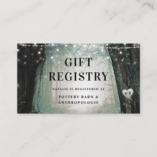 Evermore  Enchanted Forest Shower Gift Registry Enclosure Card