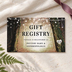 Evermore   Enchanted Forest Shower Gift Registry Enclosure Card