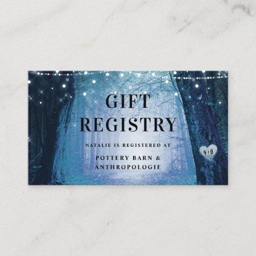 Evermore  Enchanted Forest Shower Gift Registry Enclosure Card