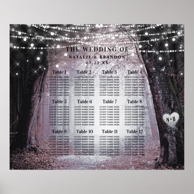 Evermore | Enchanted Forest Table Seating Chart (Front)