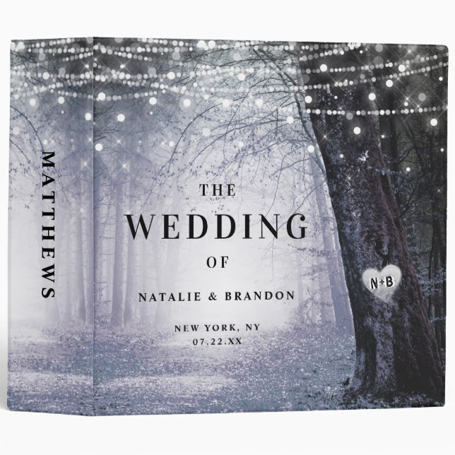 Evermore | Enchanted Forest Wedding Photo Album 3 Ring Binder (Front/Spine)