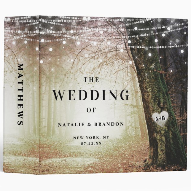 Evermore | Enchanted Forest Wedding Photo Album 3 Ring Binder (Front/Spine)