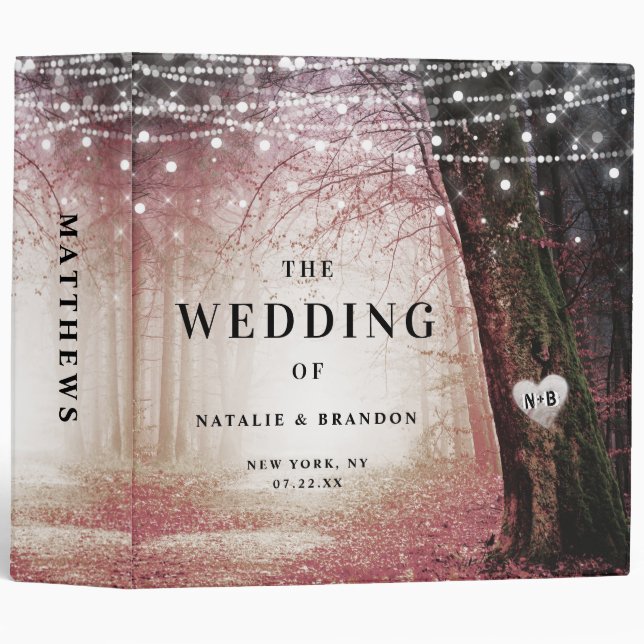 Evermore | Enchanted Forest Wedding Photo Album 3 Ring Binder (Front/Spine)