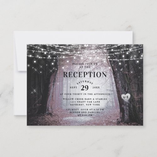 Evermore  Enchanted Forest Wedding Reception Invitation