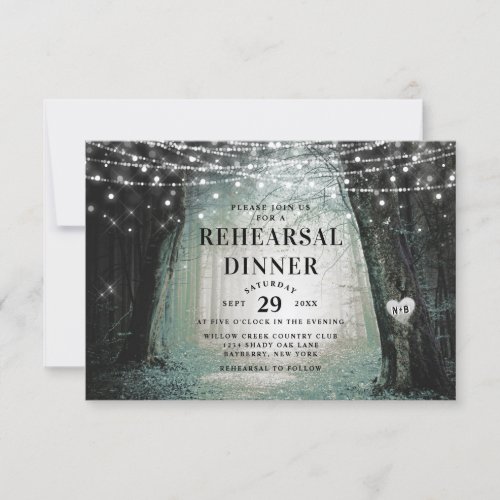 Evermore Enchanted Forest Wedding Rehearsal Dinner Invitation