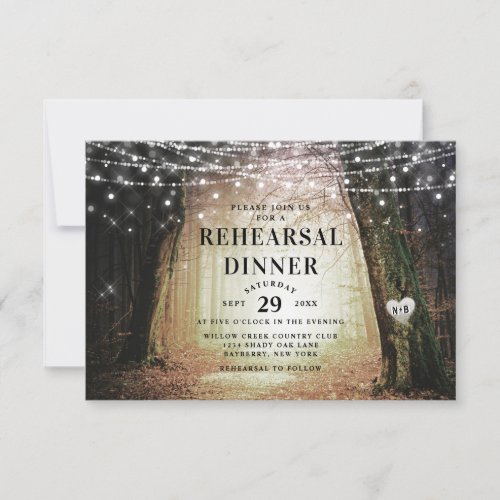 Evermore Enchanted Forest Wedding Rehearsal Dinner Invitation