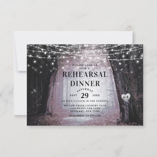 Evermore Enchanted Forest Wedding Rehearsal Dinner Invitation