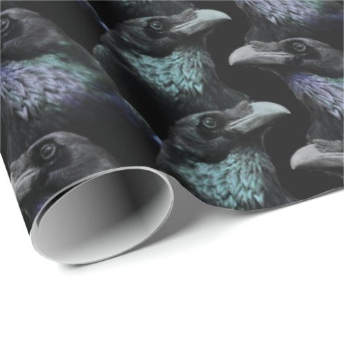 Evermore Gothic Raven Conspiracy Trad Goth Pattern Wrapping Paper