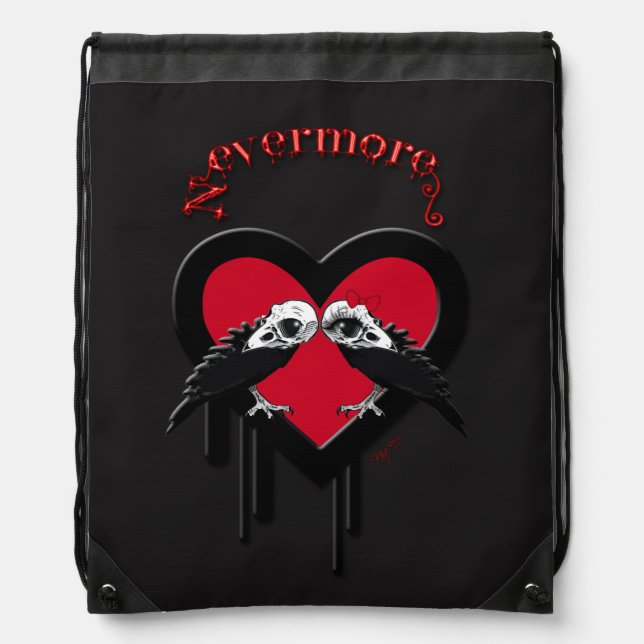 Evermore (Red) Drawstring Bag (Front)