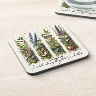 Everthing beautiful in His time botanical Beverage Coaster