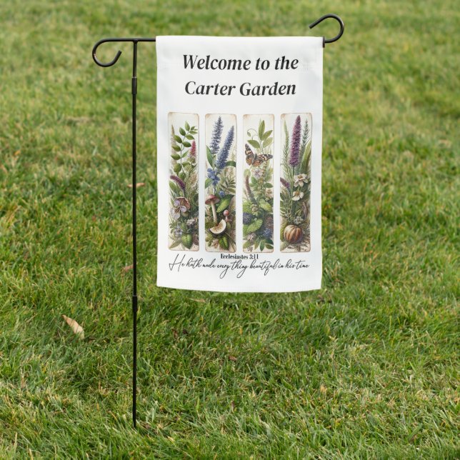 Everthing beautiful in His time botanical Garden Flag (In SItu)