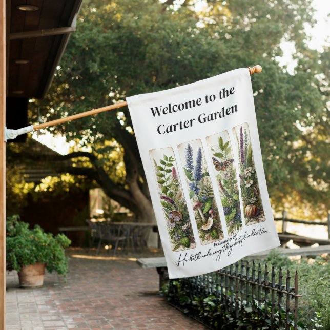 Everthing beautiful in His time botanical House Flag (In SItu)