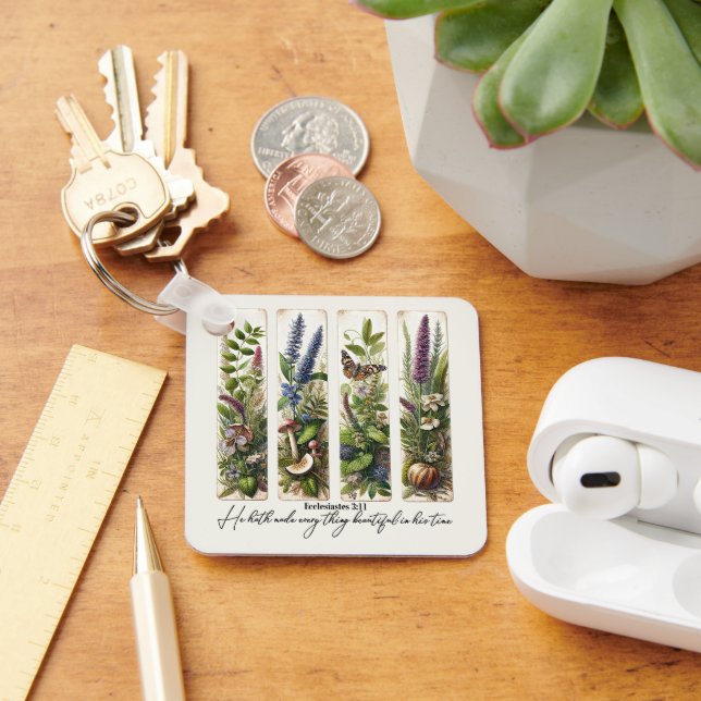 Everthing beautiful in His time botanical Keychain (Desk)