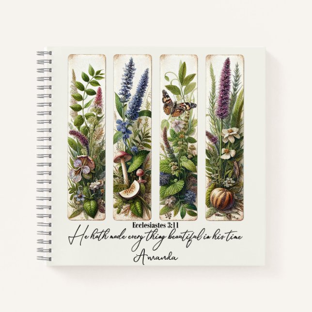 Everthing beautiful in His time botanical Notebook (Front)