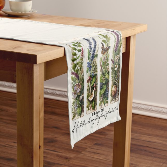 Everthing beautiful in His time botanical Short Table Runner (In Situ)