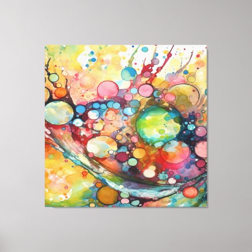 Evervecing Bubbles in a Bowl Stretched Canvas 