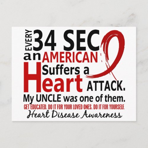 Every 34 Seconds Uncle Heart Disease  Attack Postcard