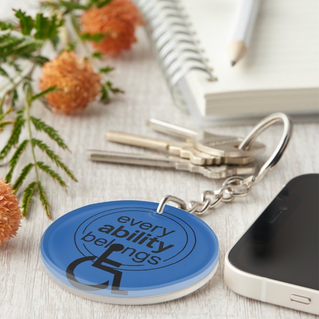 Every Ability Belongs | Inclusive Minimalist  Keychain (Front Right)