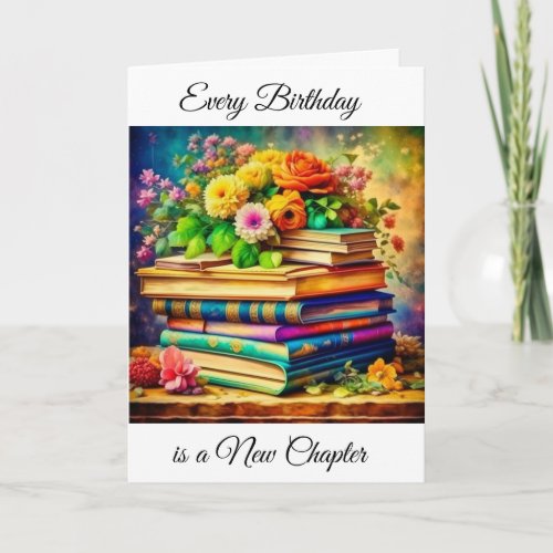 Every Birthday is a New Chapter  Vintage Books Card