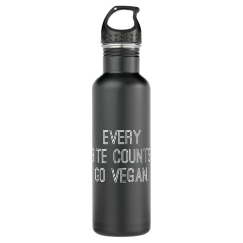 Every Bite Counts Go Vegan Stainless Steel Water Bottle
