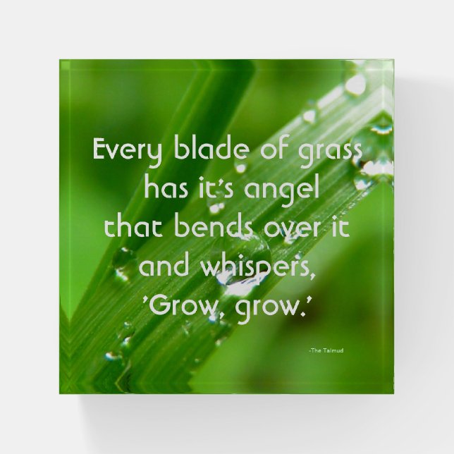 Every Blade of Grass Quote Magnet Paperweight (Front)