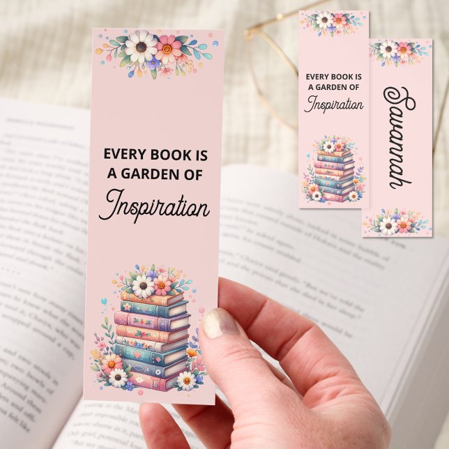 Every Book is a Garden Personalized Floral Bookmarks (Creator Uploaded)