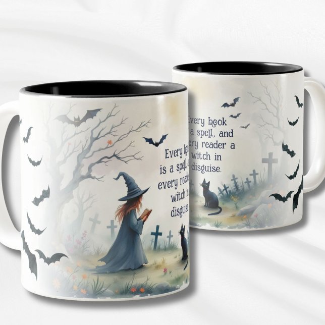 Every Book is a Spell Bats Two-Tone Coffee Mug (Creator Uploaded)