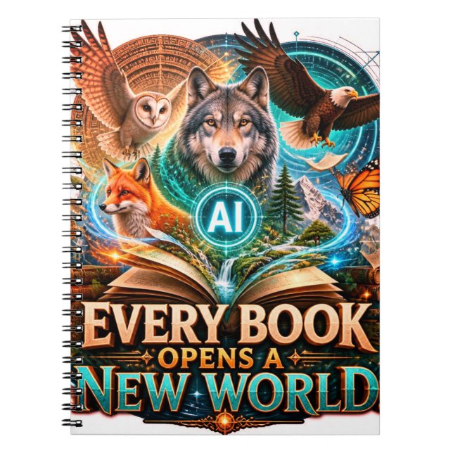 • Every Book Opens a New World Notebook - AI & Wil (Front)