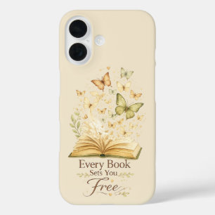Every Book Sets You Free Book Lover Butterfly iPhone 16 Case
