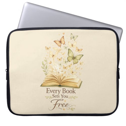 Every Book Sets You Free | Book Lover Butterfly Laptop Sleeve