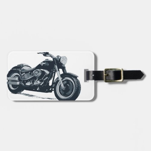 Every Boy loves a Fat Blue American Motorcycle Luggage Tag