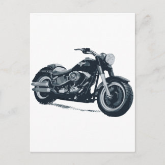 Every Boy loves a Fat Blue American Motorcycle Postcard