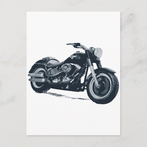 Every Boy loves a Fat Blue American Motorcycle Postcard