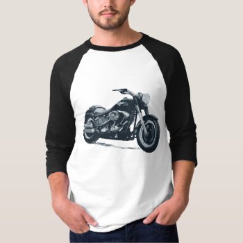 Every Boy Loves A Fat Blue American Motorcycle T-shirt by fameland at Zazzle