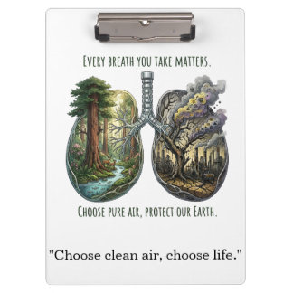 Every Breath Matters Environmental Awareness Art Clipboard