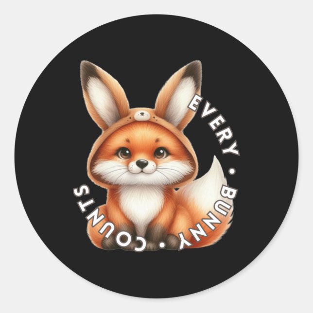 Every Bunny Counts - Fox Sticker  (Front)