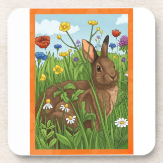 Every Bunny Loves Flowers Beverage Coaster