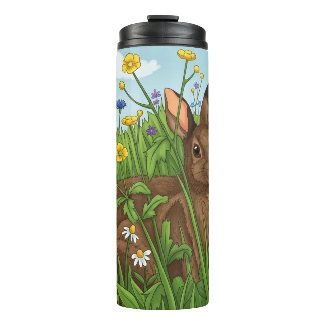 Every Bunny Loves Flowers Thermal Tumbler (Front)