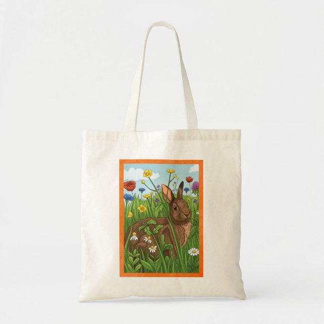 Every Bunny Loves Flowers Tote Bag (Front)